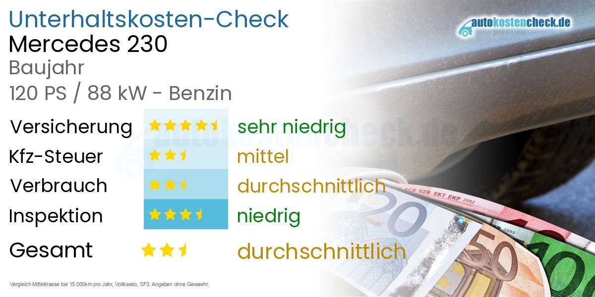 Unterhaltskosten Mercedes 230