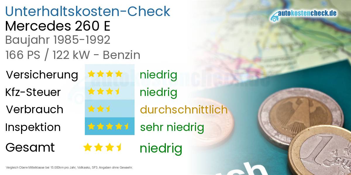 Unterhaltskosten Mercedes 260 E 