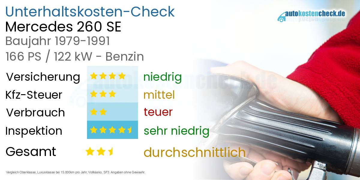 Unterhaltskosten Mercedes 260 SE