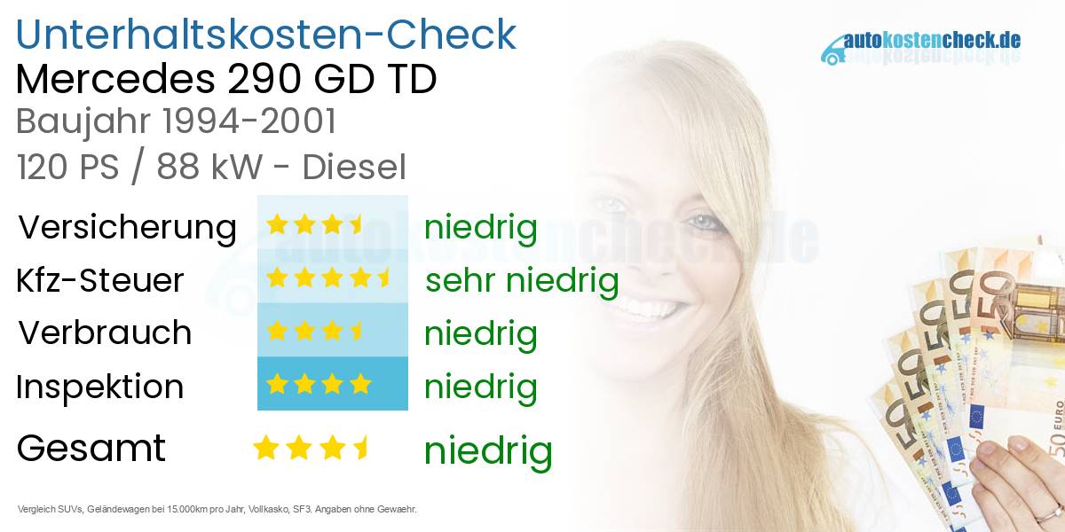 Unterhaltskosten Mercedes 290 GD TD