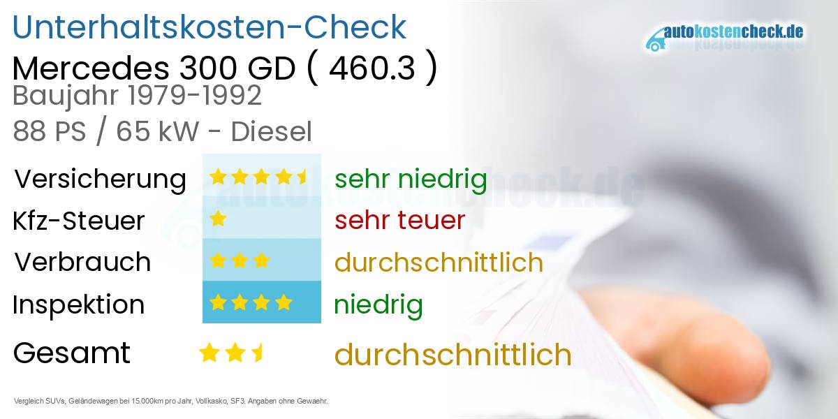 Unterhaltskosten Mercedes 300 GD (460.3)