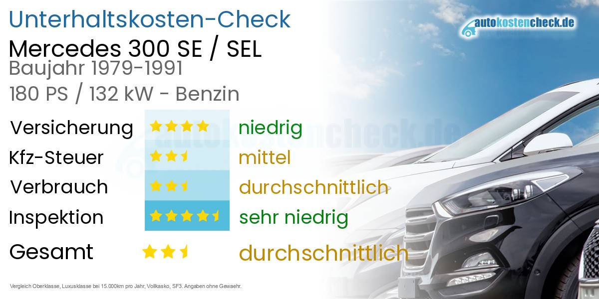Unterhaltskosten Mercedes 300 SE / SEL