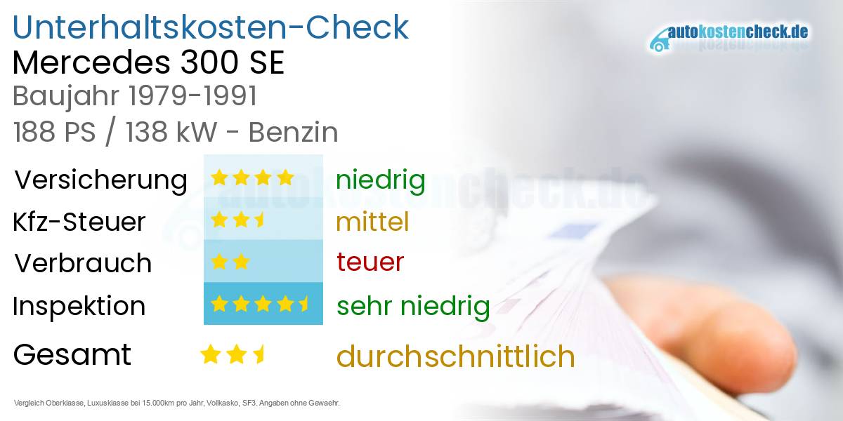 Unterhaltskosten Mercedes 300 SE