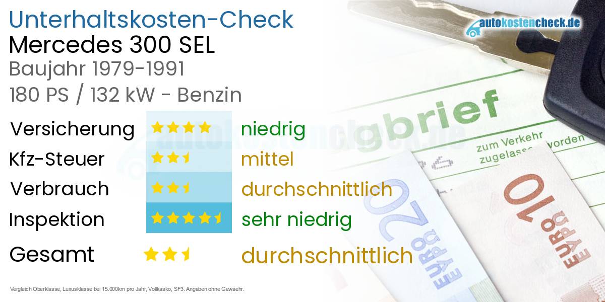 Unterhaltskosten Mercedes 300 SEL