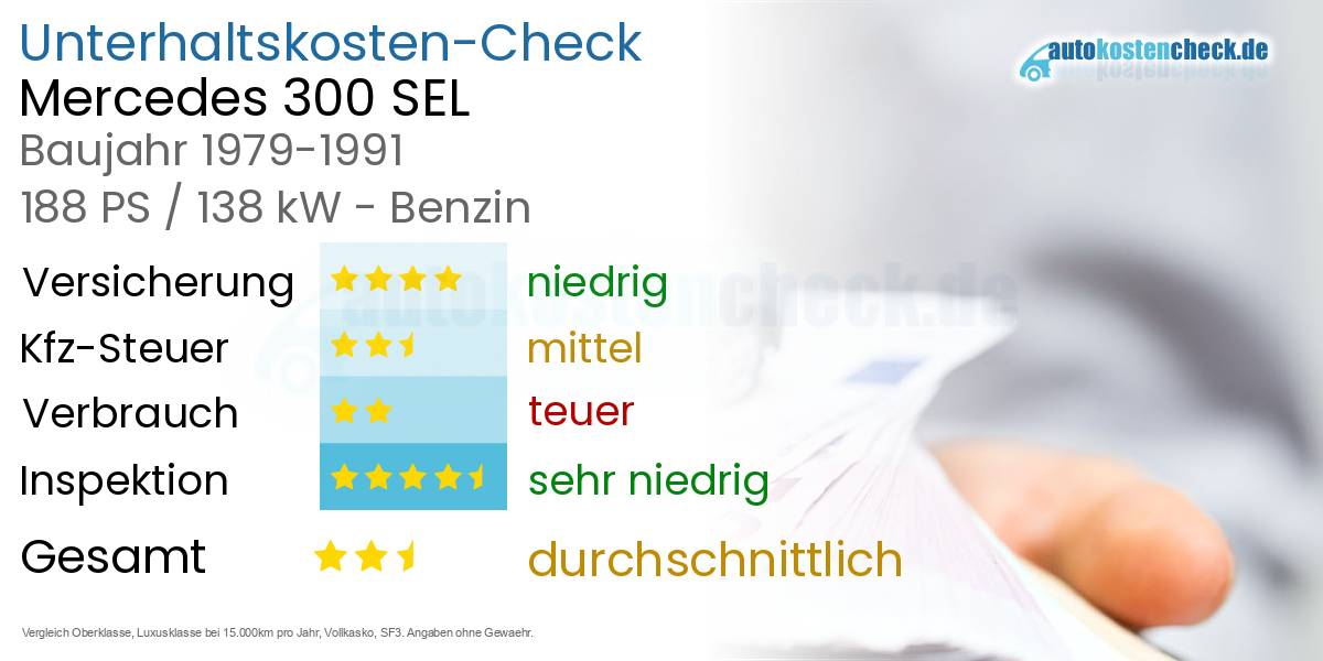 Unterhaltskosten Mercedes 300 SEL