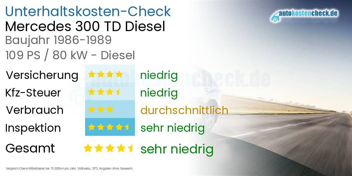 Unterhaltskosten Mercedes 300 TD Diesel 