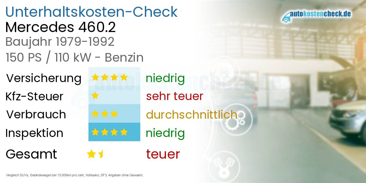 Unterhaltskosten Mercedes 460.2 