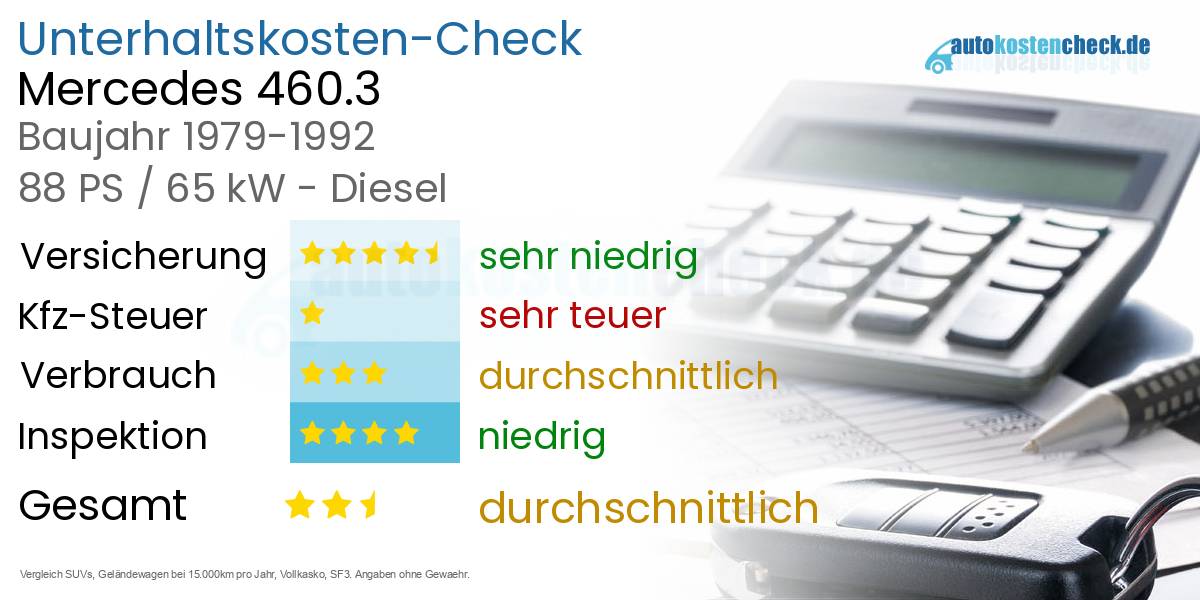 Unterhaltskosten Mercedes 460.3