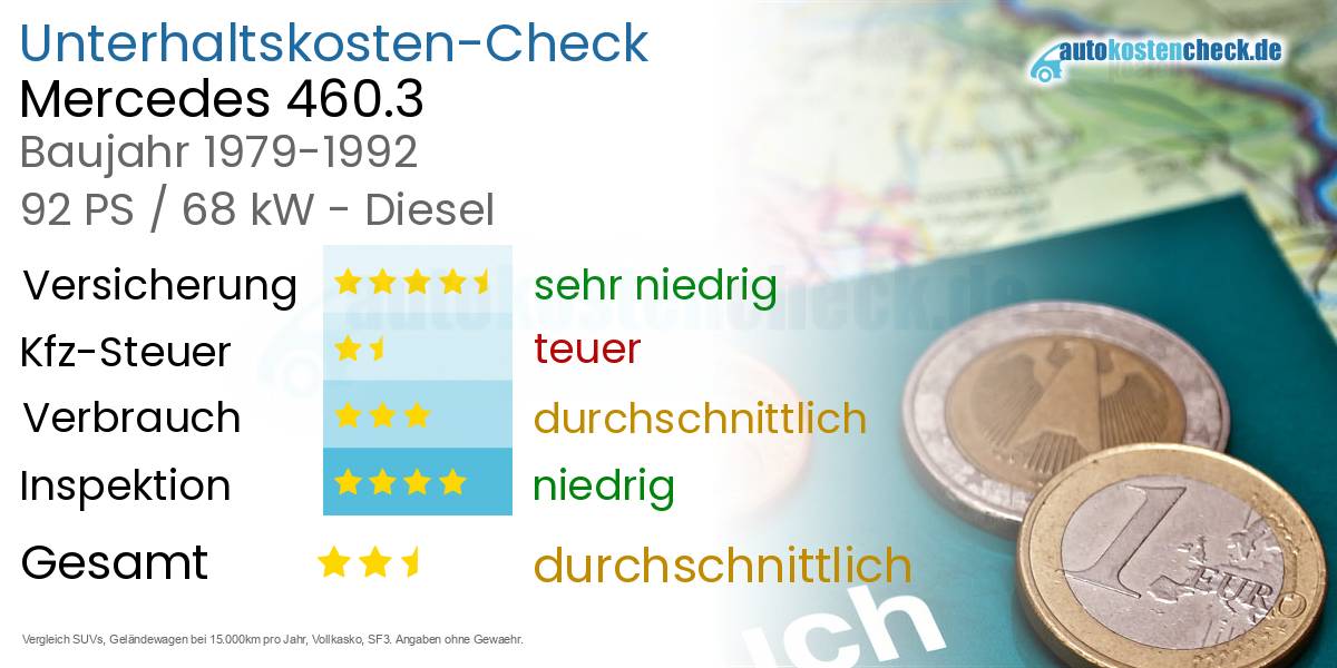 Unterhaltskosten Mercedes 460.3 