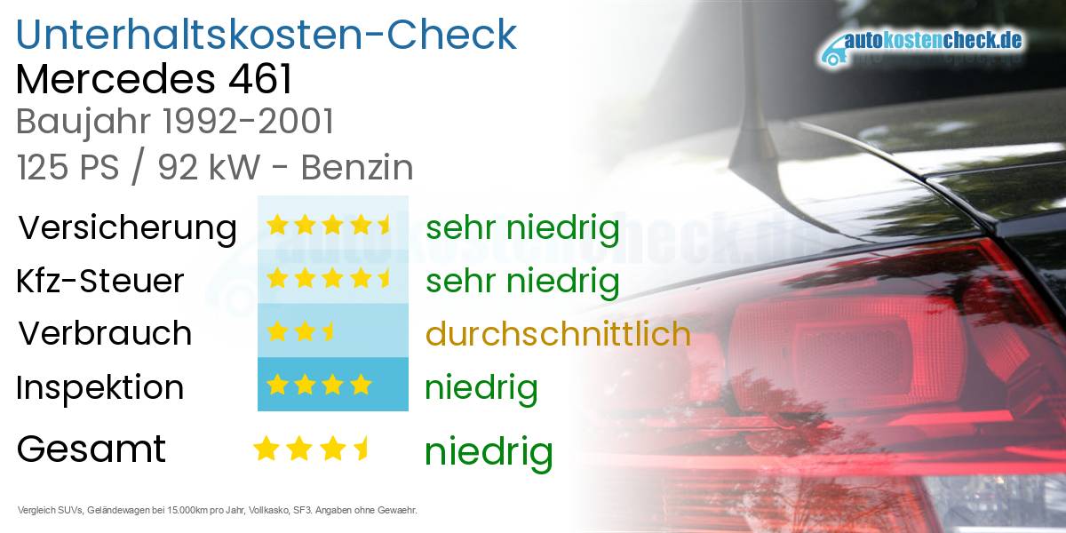 Unterhaltskosten Mercedes 461 