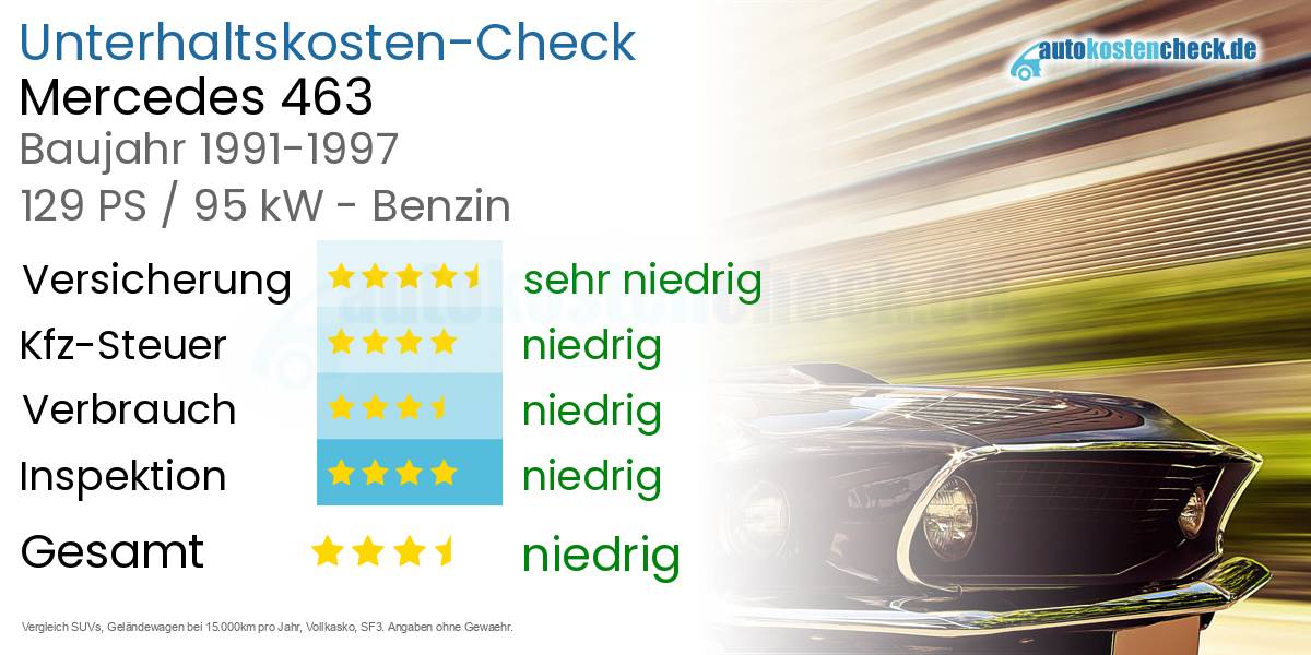 Unterhaltskosten Mercedes 463