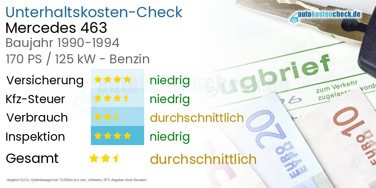 Unterhaltskosten Mercedes 463