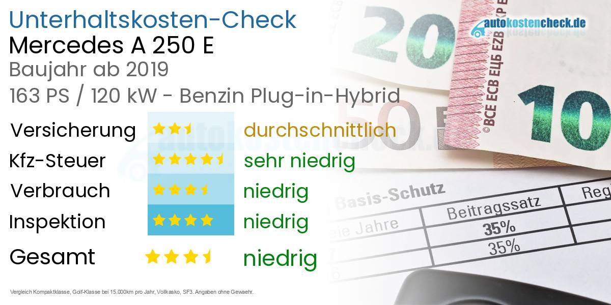 Unterhaltskosten Mercedes A 250 E 
