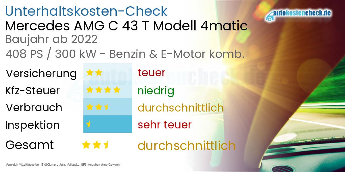 Unterhaltskosten Mercedes AMG C 43 T Modell 4matic 
