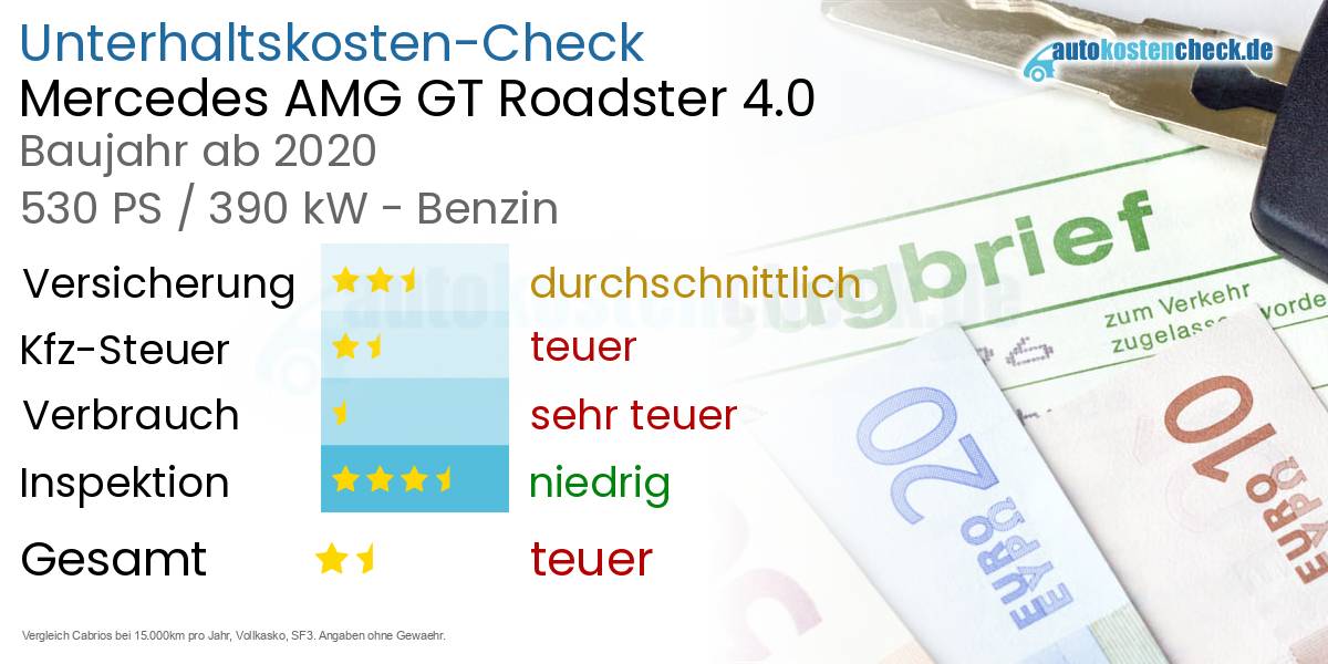Unterhaltskosten Mercedes AMG GT Roadster 4.0 