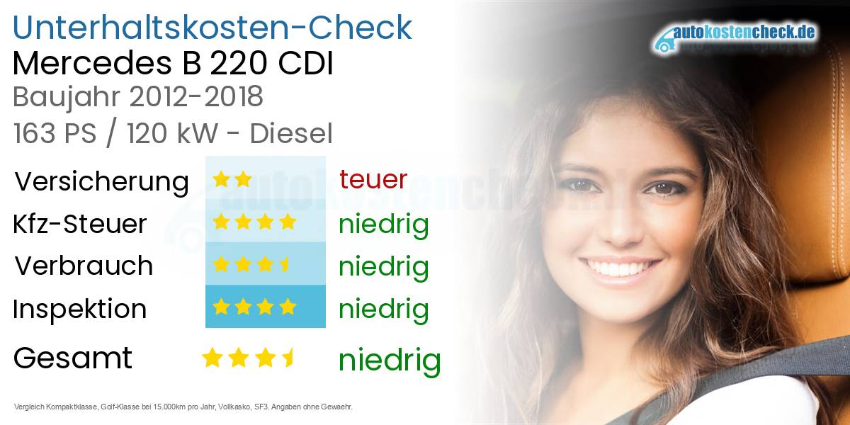 Unterhaltskosten Mercedes B 220 CDI