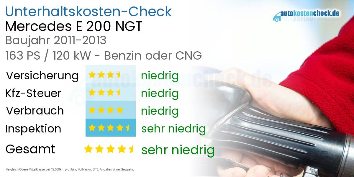 Unterhaltskosten Mercedes E 200 NGT
