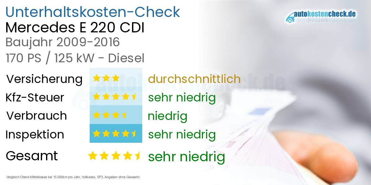 Unterhaltskosten Mercedes E 220 CDI