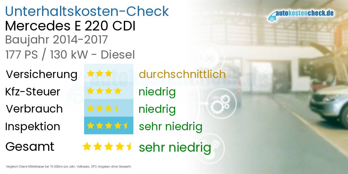 Unterhaltskosten Mercedes E 220 CDI 