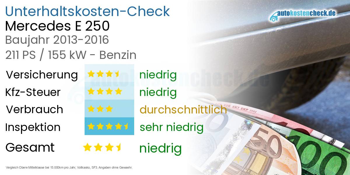 Unterhaltskosten Mercedes E 250 