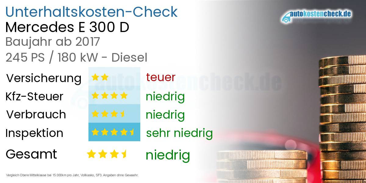 Unterhaltskosten Mercedes E 300 D 
