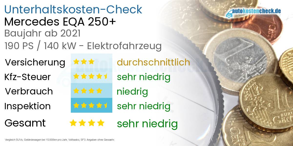 Unterhaltskosten Mercedes EQA 250+ 