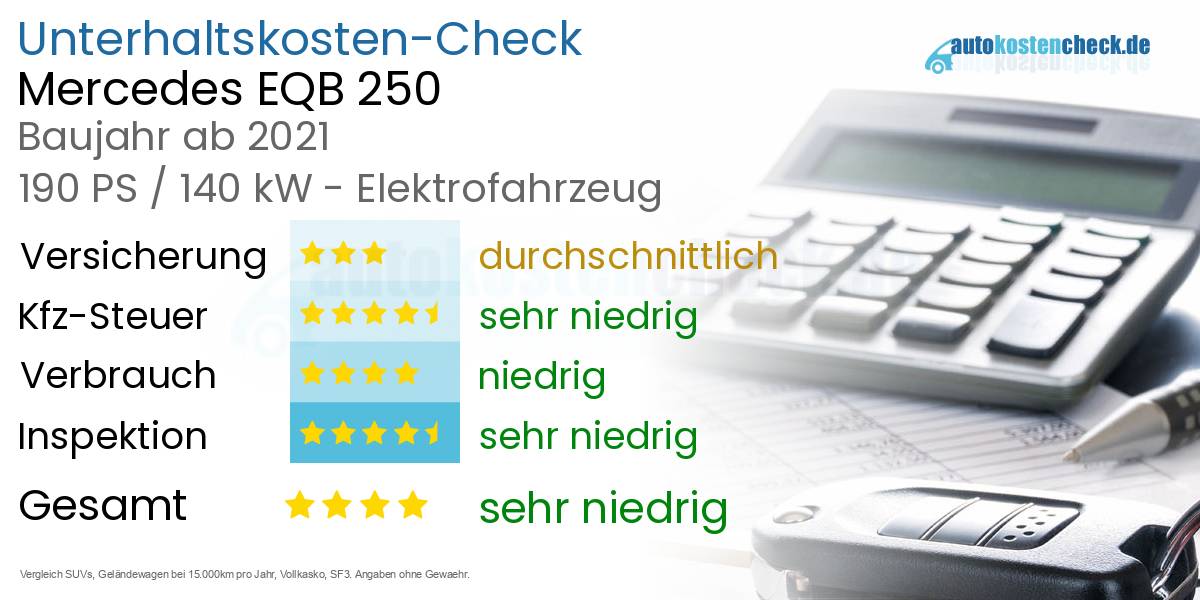 Unterhaltskosten Mercedes EQB 250 
