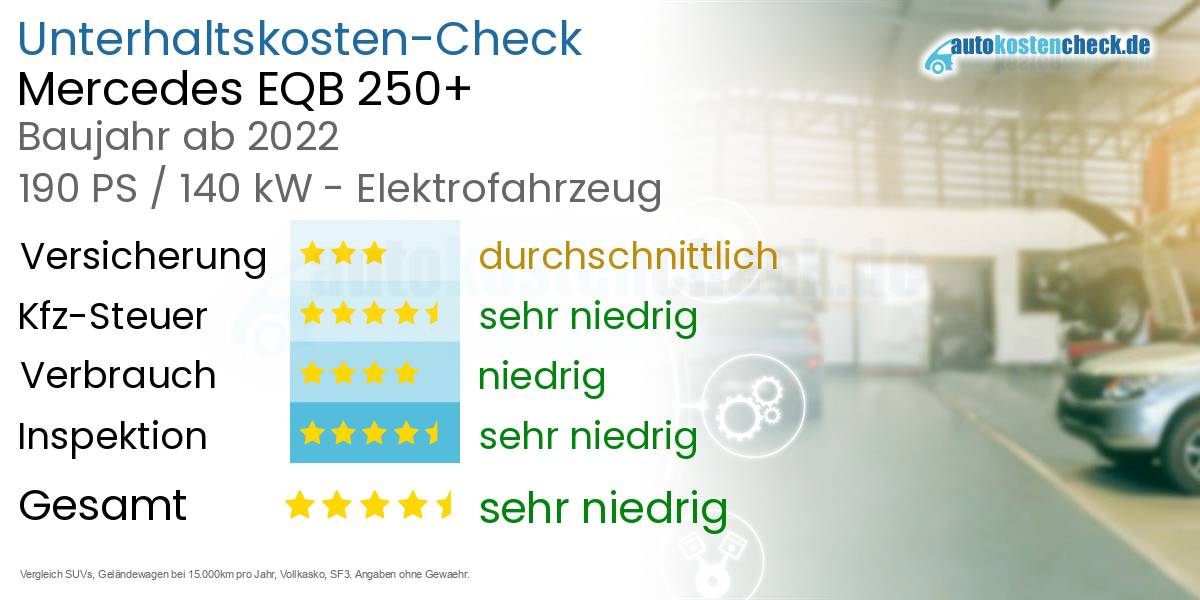 Unterhaltskosten Mercedes EQB 250+ 