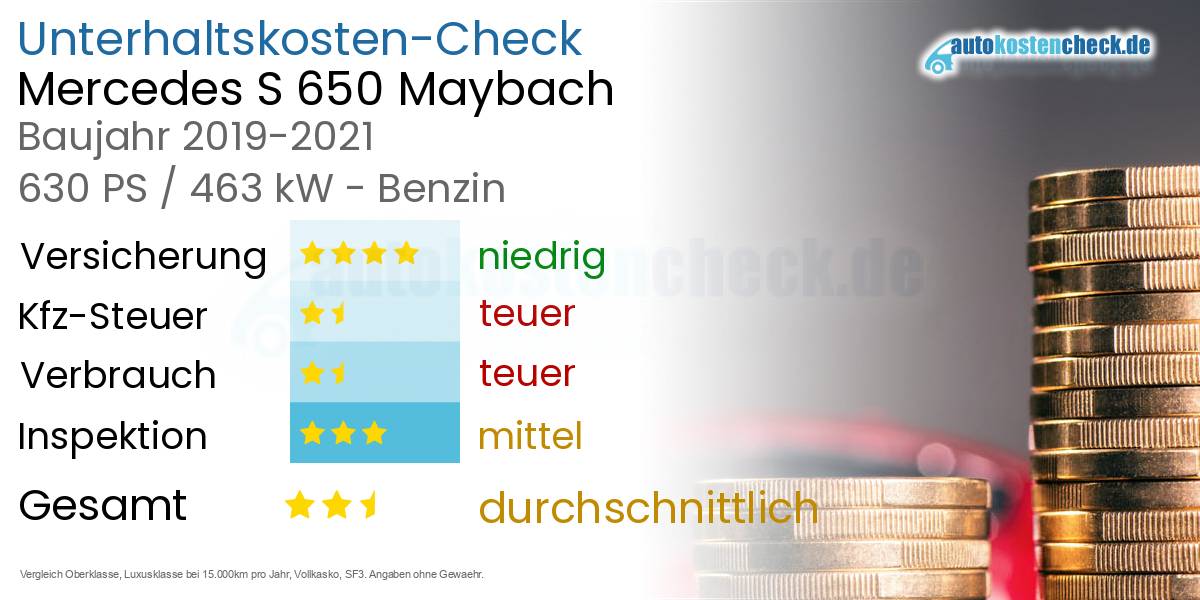 Unterhaltskosten Mercedes S 650 Maybach 