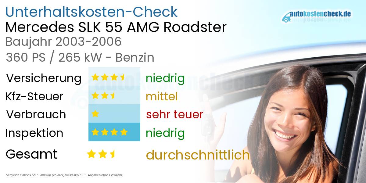Unterhaltskosten Mercedes SLK 55 AMG Roadster 