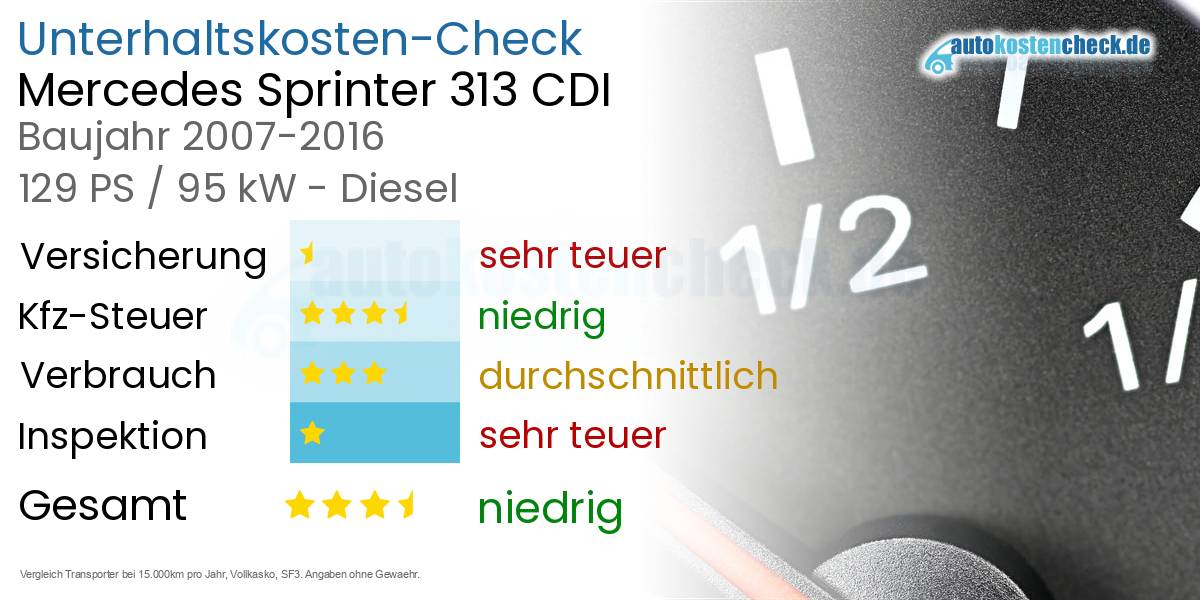 Unterhaltskosten Mercedes Sprinter 313 CDI 