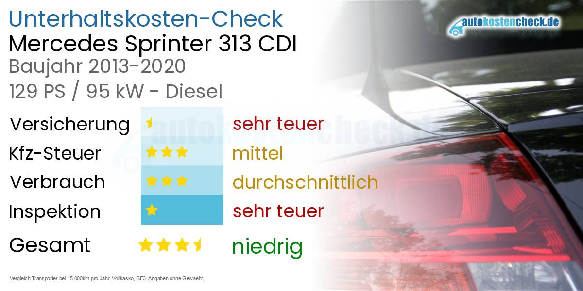 Unterhaltskosten Mercedes Sprinter 313 CDI