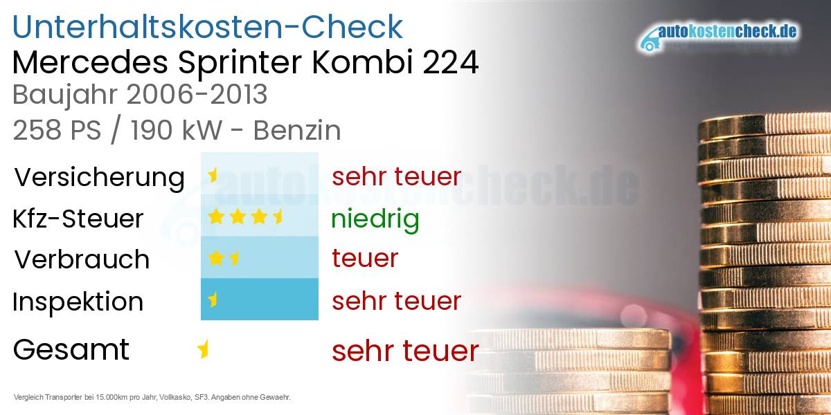 Unterhaltskosten Mercedes Sprinter Kombi 224 