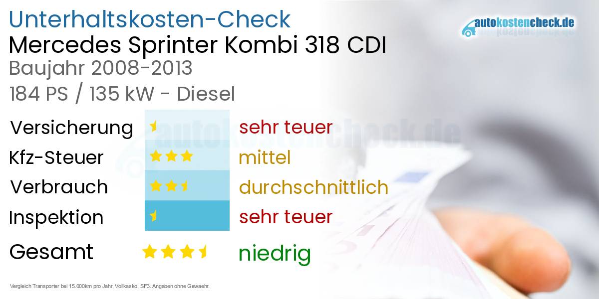 Unterhaltskosten Mercedes Sprinter Kombi 318 CDI 