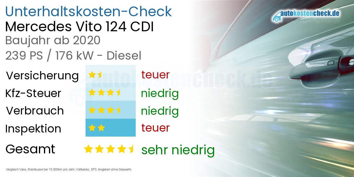 Unterhaltskosten Mercedes Vito 124 CDI 