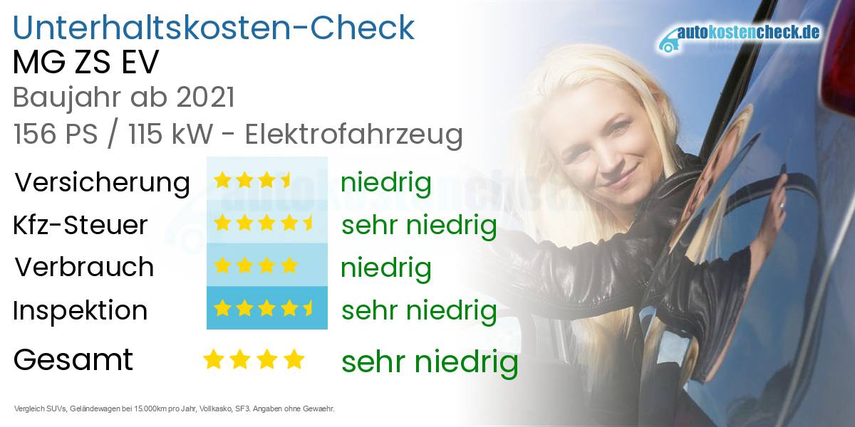 Unterhaltskosten MG ZS EV 
