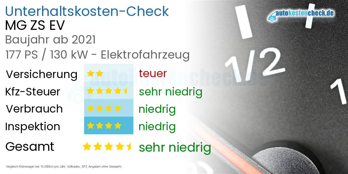 Unterhaltskosten MG ZS EV 