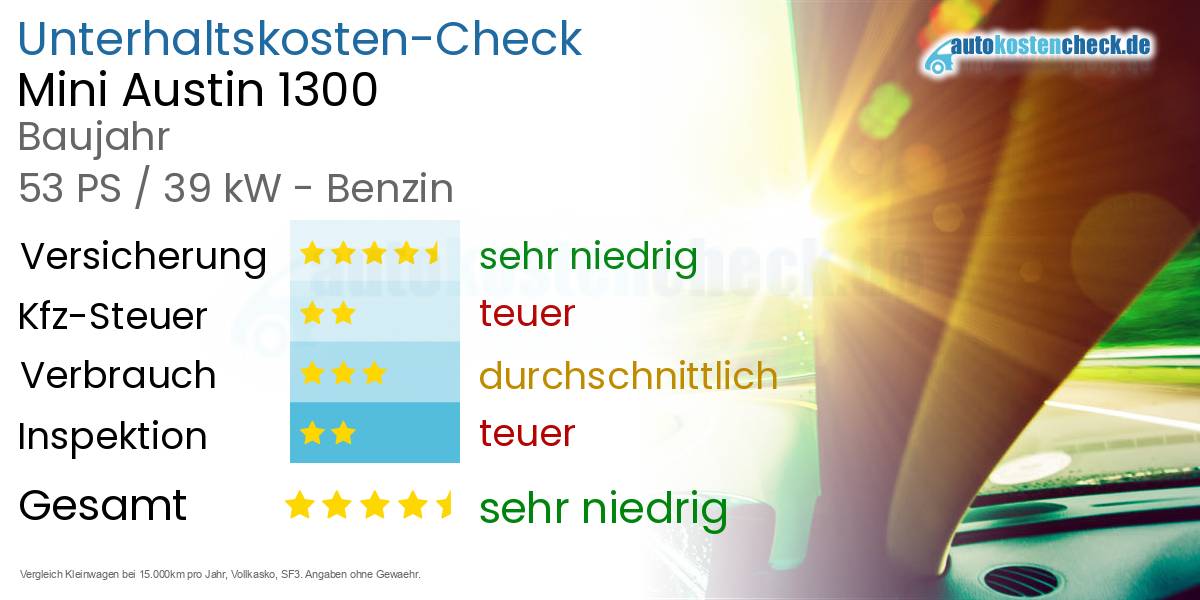 Unterhaltskosten Mini Austin 1300