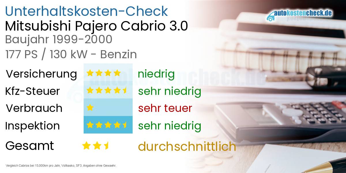 Unterhaltskosten Mitsubishi Pajero Cabrio 3.0