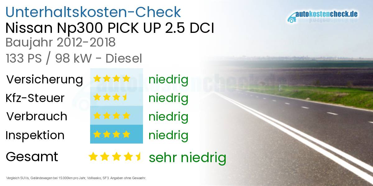 Unterhaltskosten Nissan Np300 PICK UP 2.5 DCI 