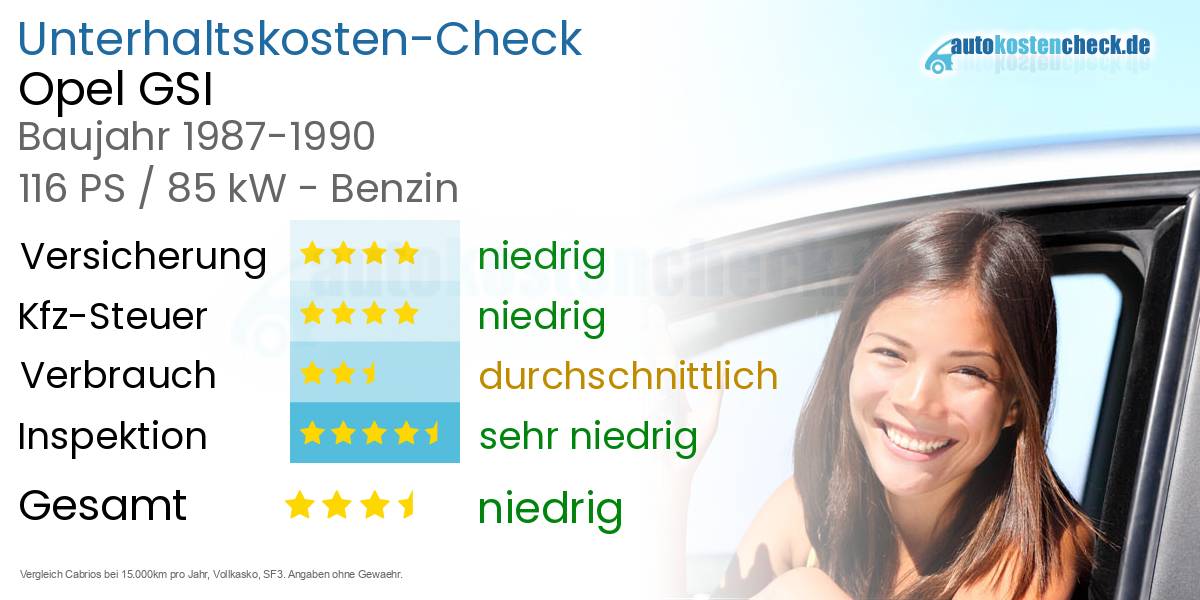 Unterhaltskosten Opel GSI 