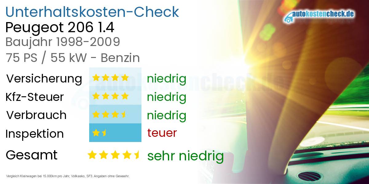 Unterhaltskosten Peugeot 206 1.4 