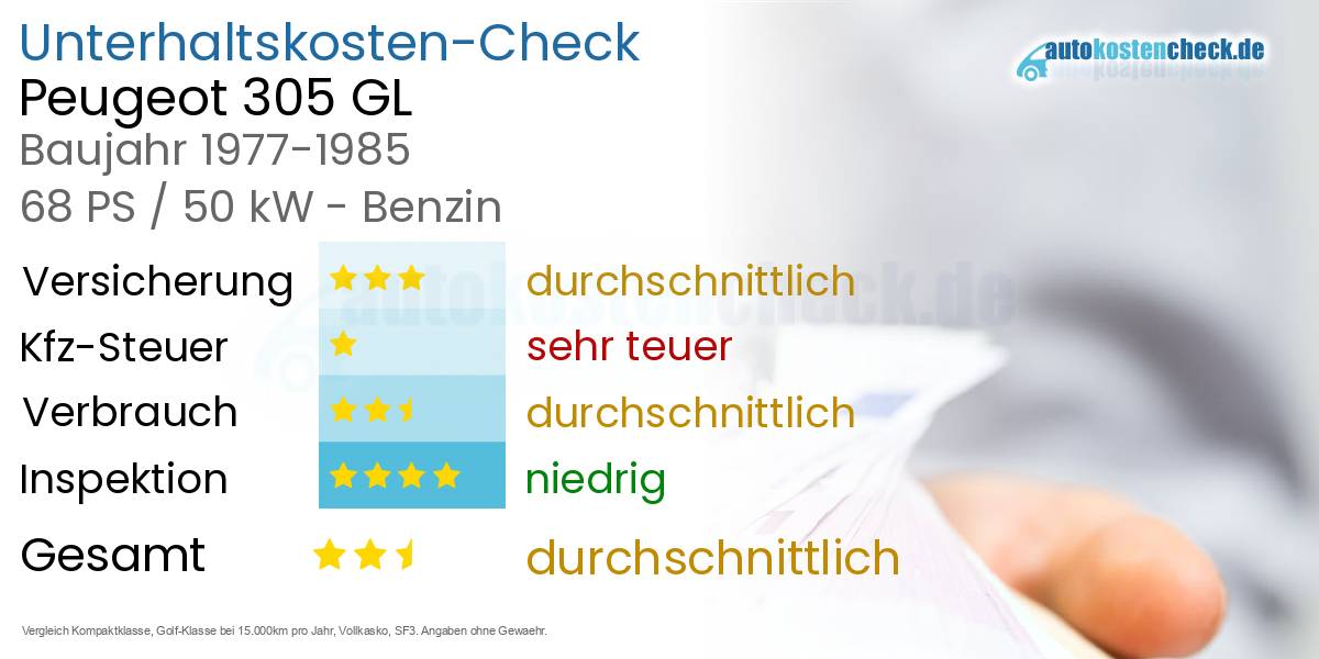Unterhaltskosten Peugeot 305 GL 