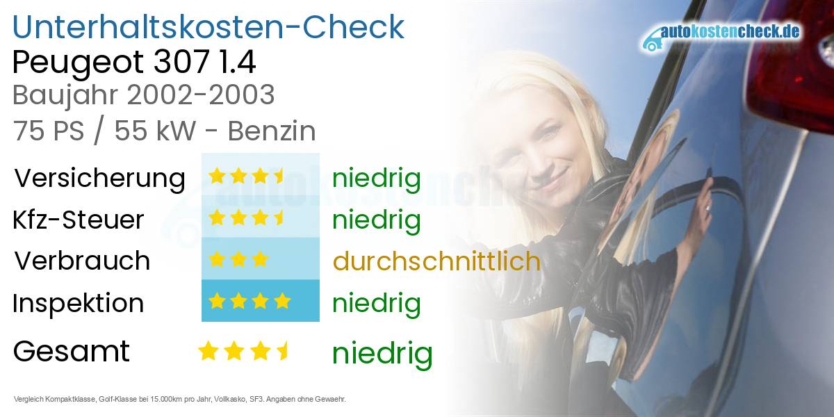 Unterhaltskosten Peugeot 307 1.4 