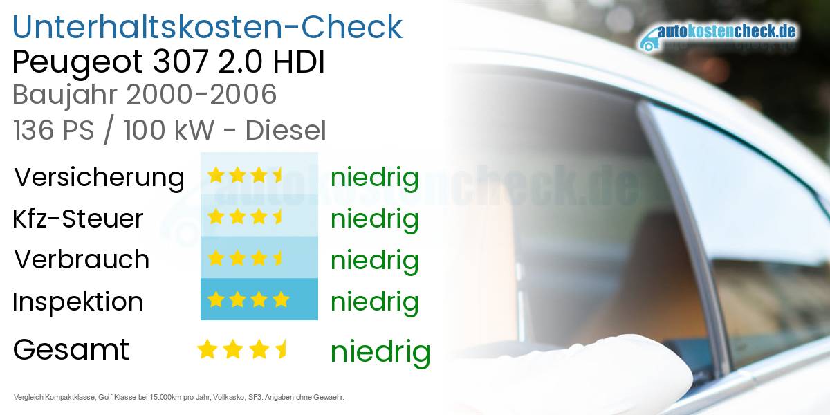 Unterhaltskosten Peugeot 307 2.0 HDI 