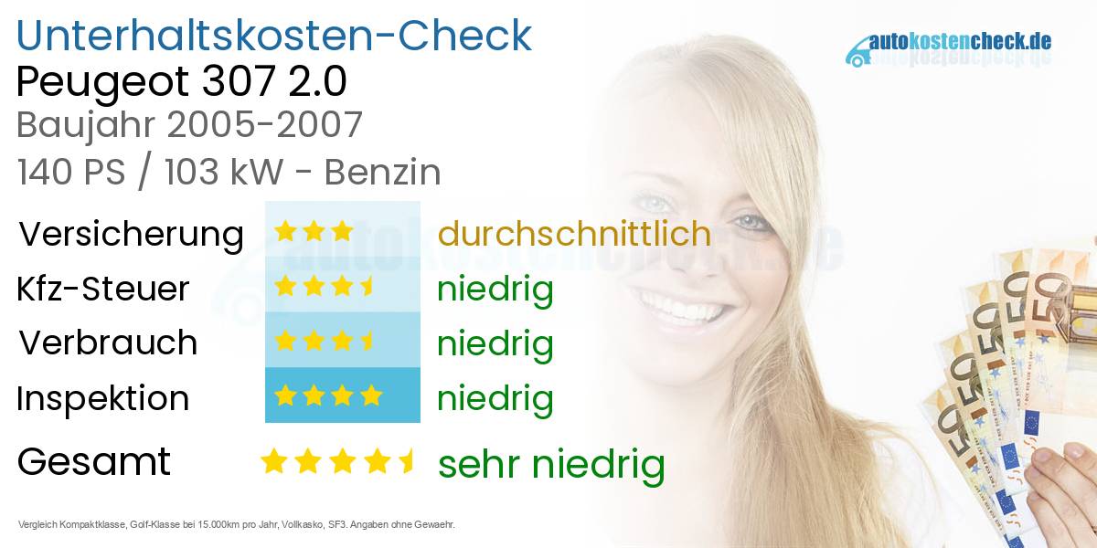 Unterhaltskosten Peugeot 307 2.0 