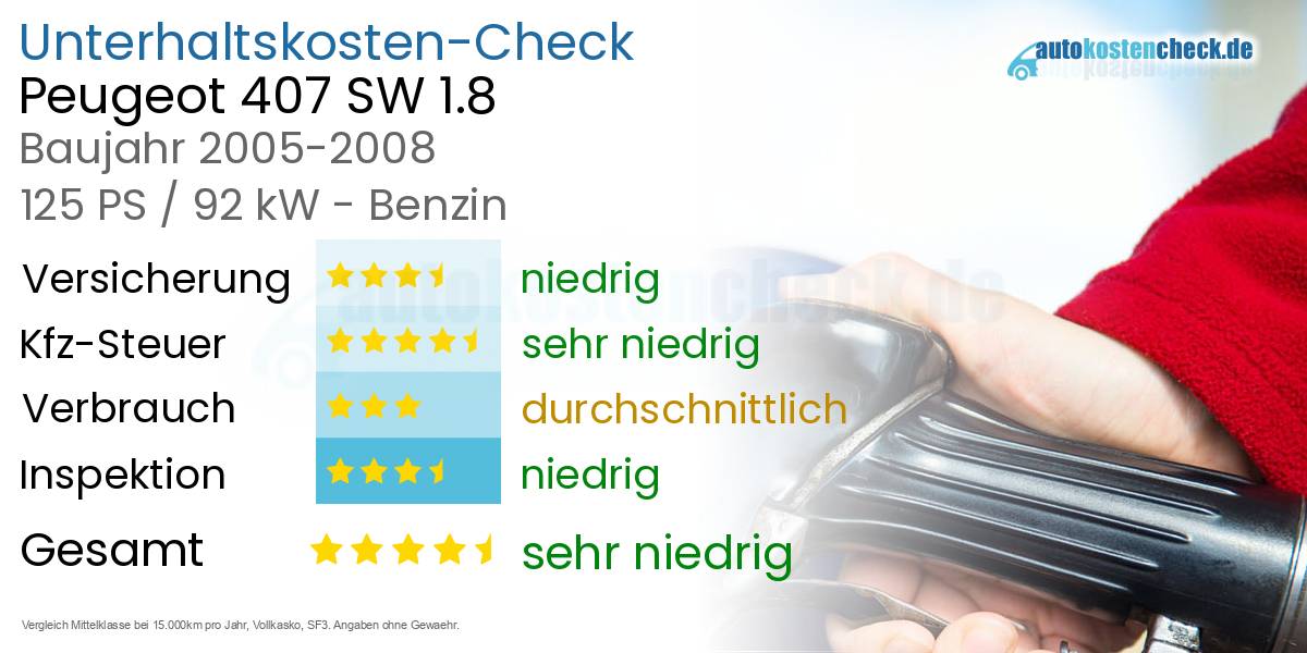 Unterhaltskosten Peugeot 407 SW 1.8 