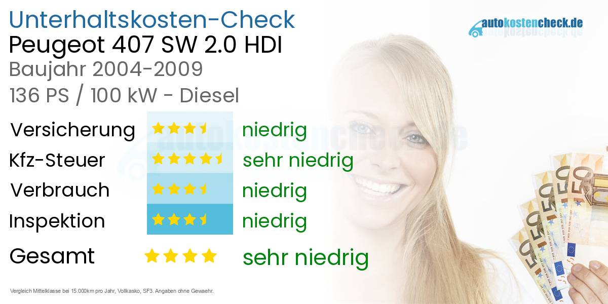 Unterhaltskosten Peugeot 407 SW 2.0 HDI 