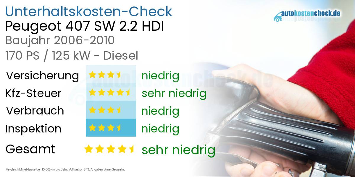 Unterhaltskosten Peugeot 407 SW 2.2 HDI 