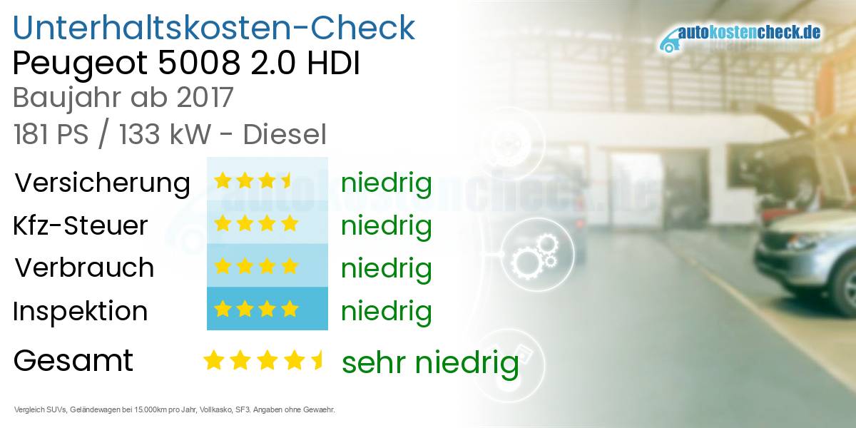 Unterhaltskosten Peugeot 5008 2.0 HDI